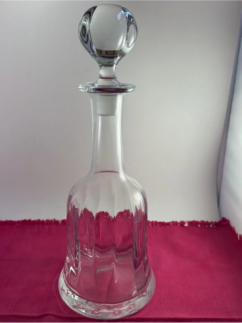 Vintage Hand Blown Bell Shaped Decanter Crystal with Stopper